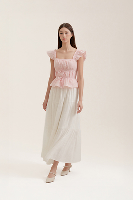 Lovie Padded Broderie Ruffle Top