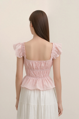 Lovie Padded Broderie Ruffle Top