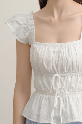 Lovie Padded Broderie Ruffle Top