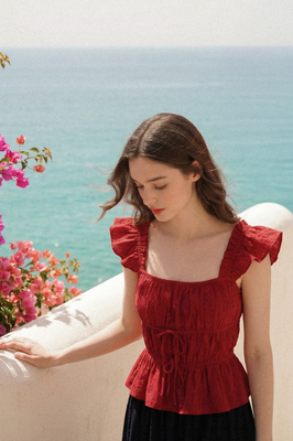 Lovie Padded Broderie Ruffle Top