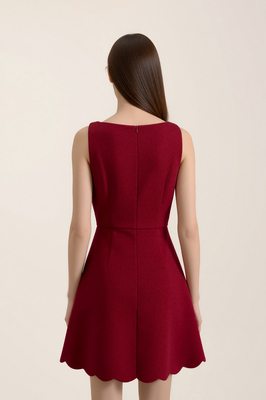 Celine Padded Textured Scallop Dress