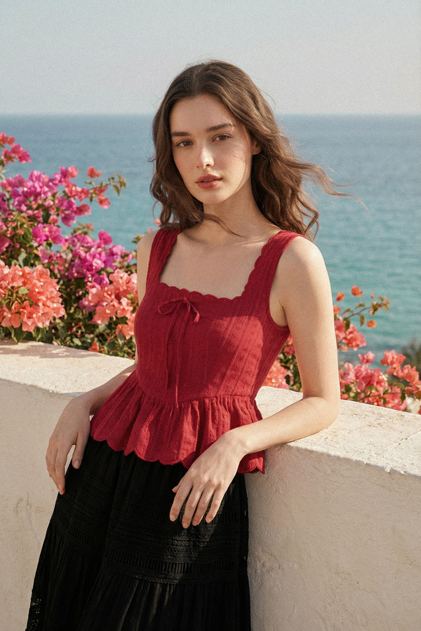 Fayelle Textured Scallop Top