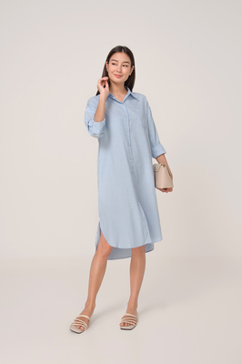 Nanda Striped Midi Shirt Dress