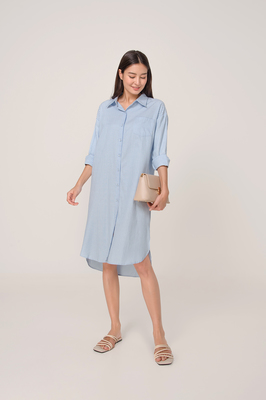 Nanda Striped Midi Shirt Dress