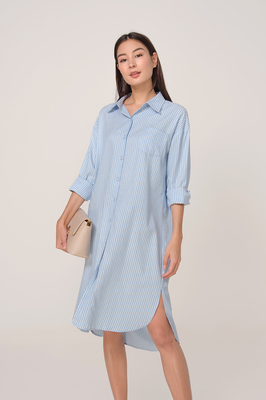 Nanda Striped Midi Shirt Dress