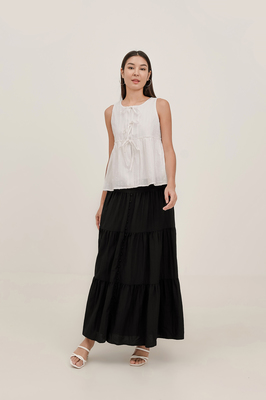 Airine Broderie Babydoll Tie Top