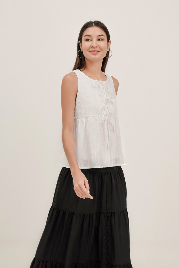 Airine Broderie Babydoll Tie Top