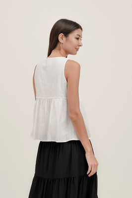 Airine Broderie Babydoll Tie Top