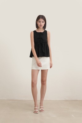 Airine Broderie Babydoll Tie Top