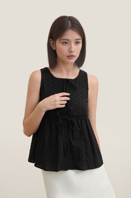 Airine Broderie Babydoll Tie Top