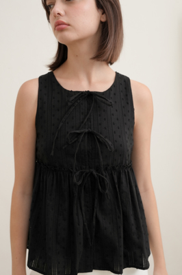 Airine Broderie Babydoll Tie Top
