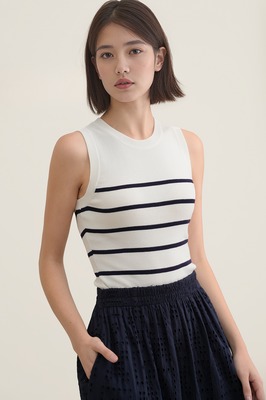 Soffia Striped Knit Tank Top