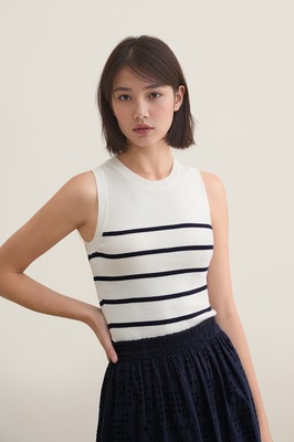 Soffia Striped Knit Tank Top