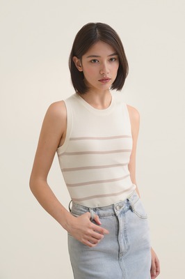 Soffia Striped Knit Tank Top