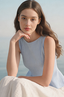 Nanda Stripe Peplum Top