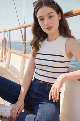 Soffia Striped Knit Tank Top