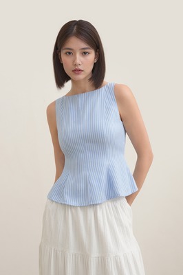 Nanda Stripe Peplum Top
