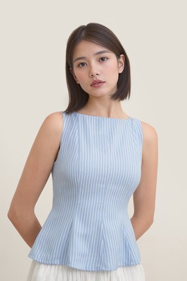 Nanda Stripe Peplum Top