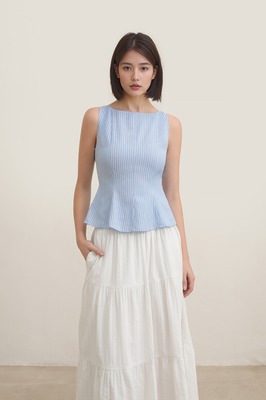 Nanda Stripe Peplum Top