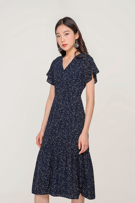 Fiesta Flutter Sleeve Midi Dress
