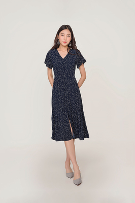Fiesta Flutter Sleeve Midi Dress