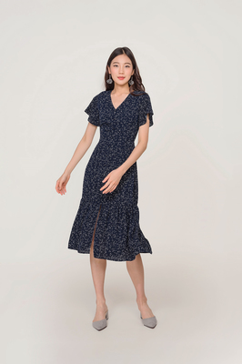 Fiesta Flutter Sleeve Midi Dress