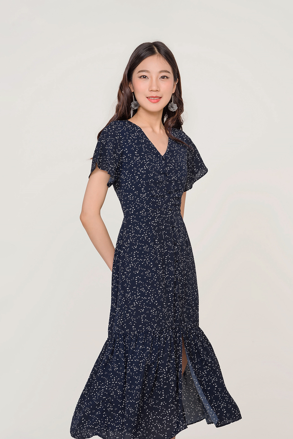 Fiesta Flutter Sleeve Midi Dress