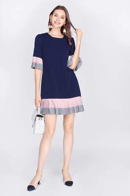 Natalyn Pleated Shift Dress