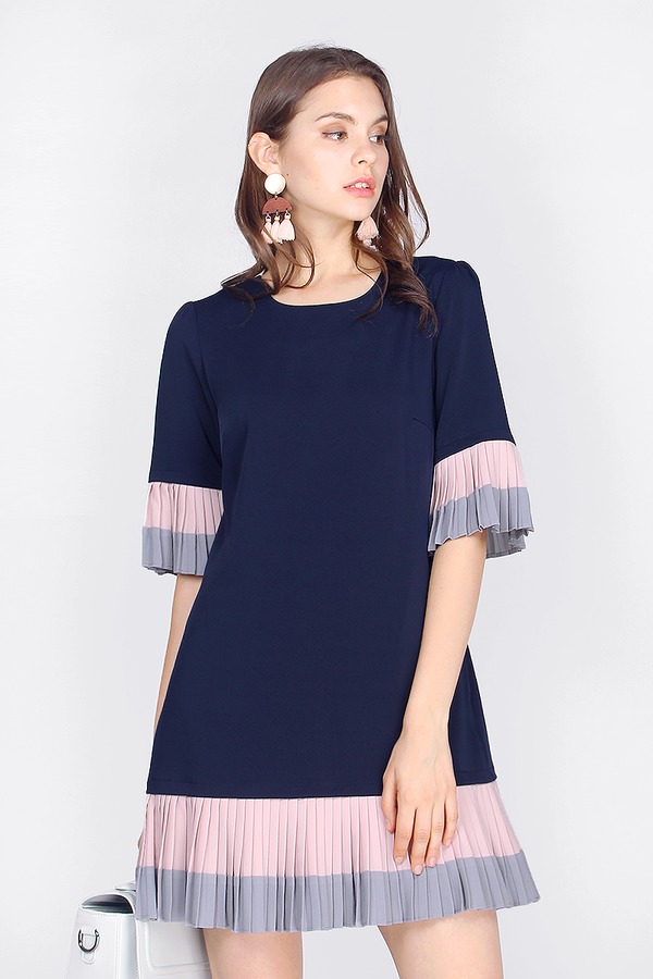 Natalyn Pleated Shift Dress