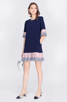 Natalyn Pleated Shift Dress