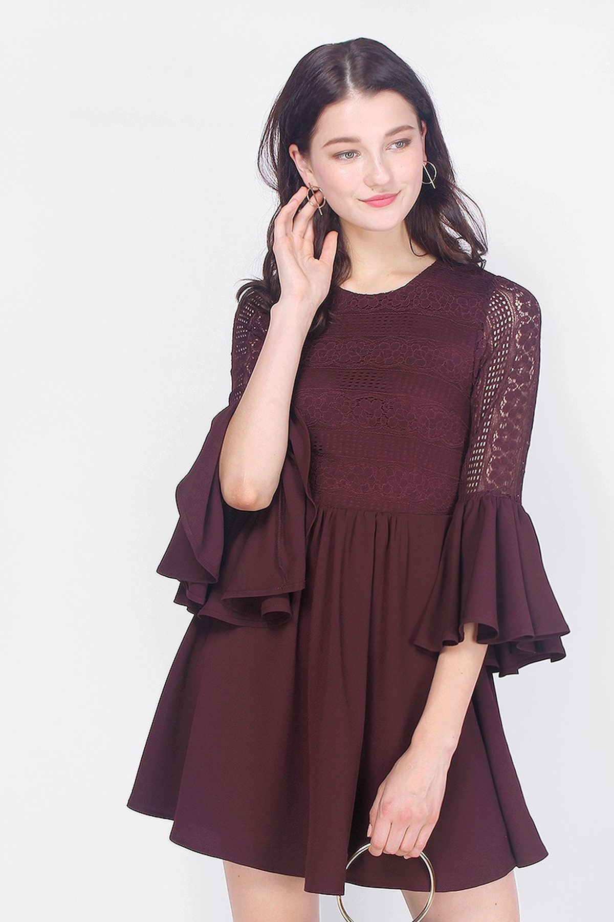 Fayth • Arden Bell Sleeve Lace Dress