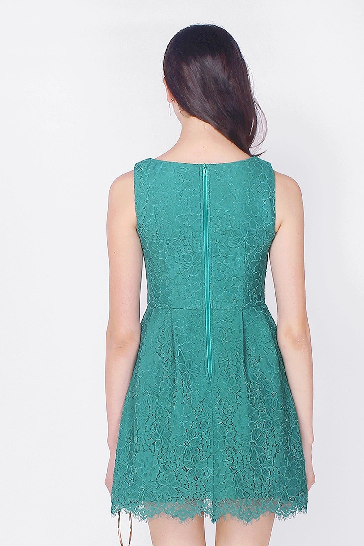 Loewe  Lace-up Vest Dress Green Cotton