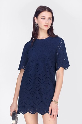 Leah Eyelet Shift Dress