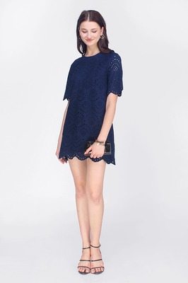 Leah Eyelet Shift Dress