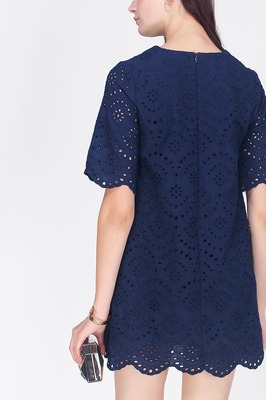 Leah Eyelet Shift Dress