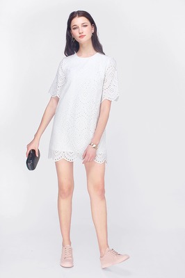 Leah Eyelet Shift Dress