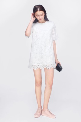 Leah Eyelet Shift Dress