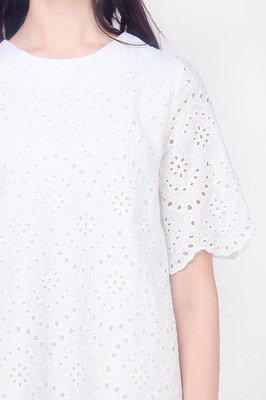Leah Eyelet Shift Dress