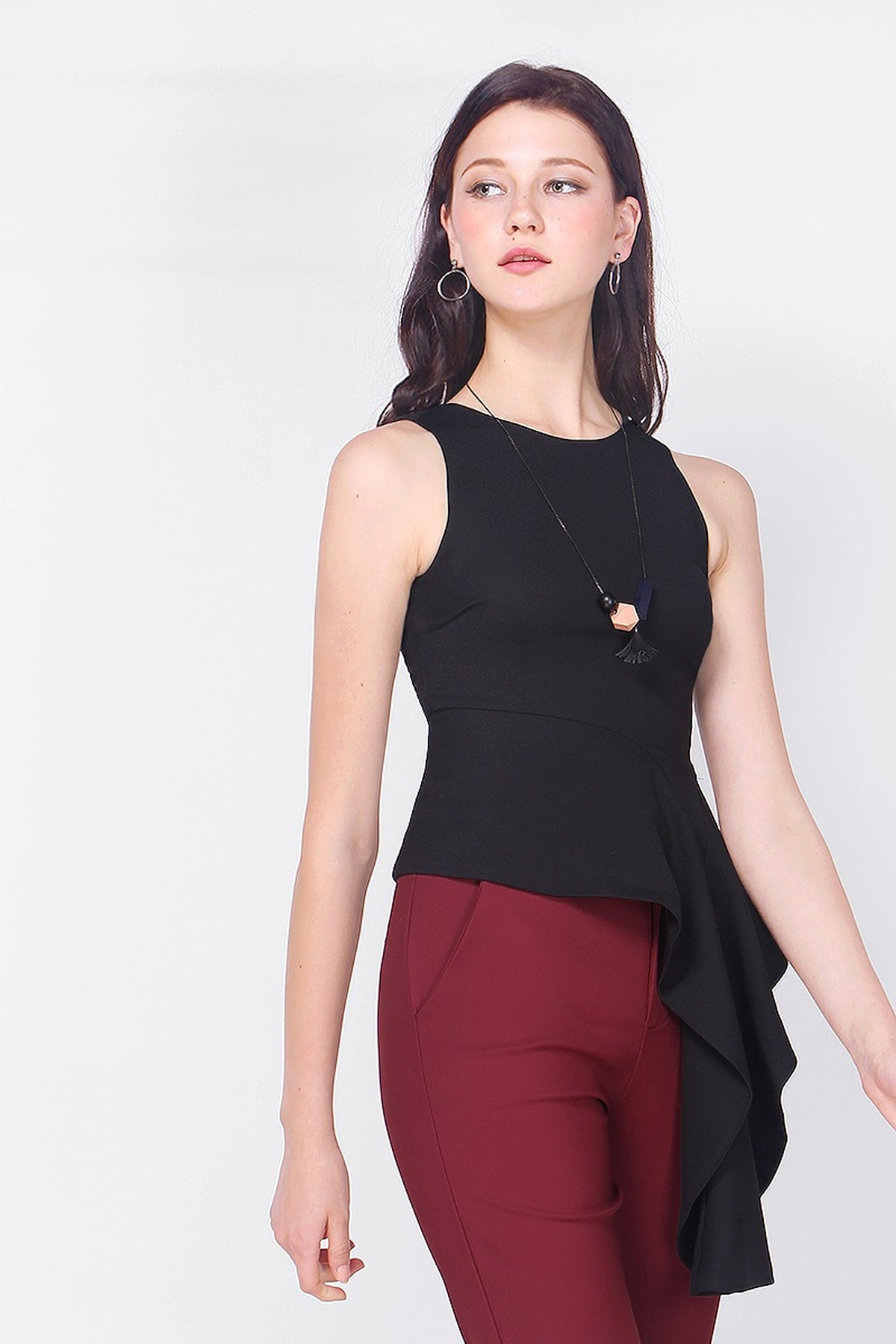 asymmetrical peplum top