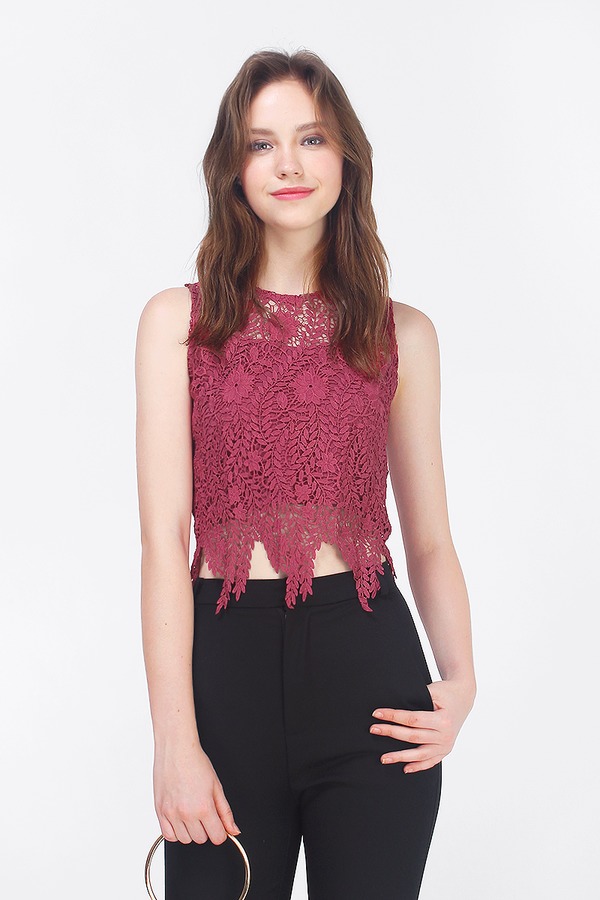 Caitlin Crochet Cropped Top
