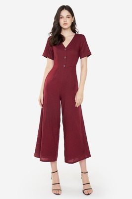 Milly Buttoned Linen Jumpsuit