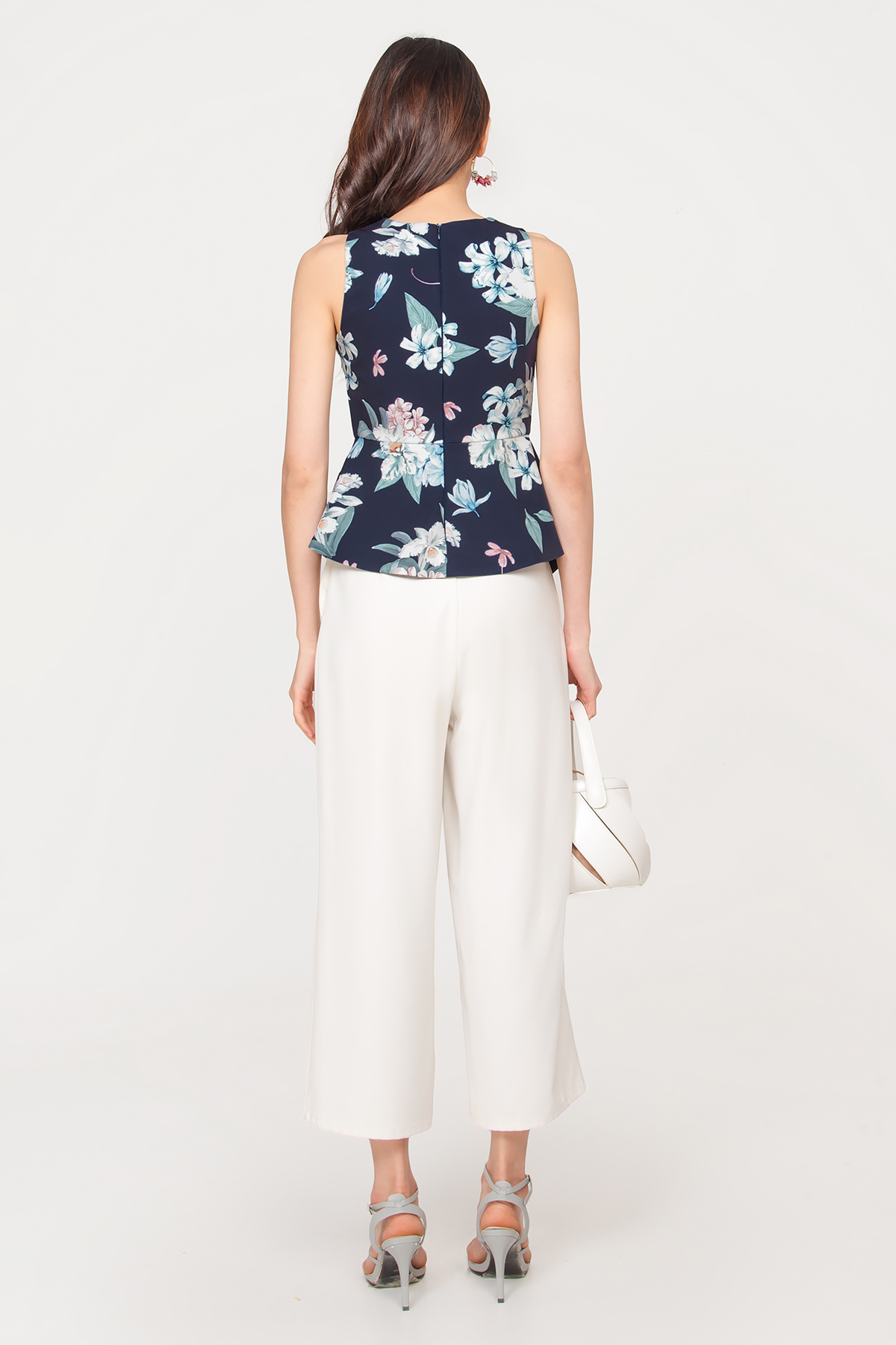 peplum top with culottes