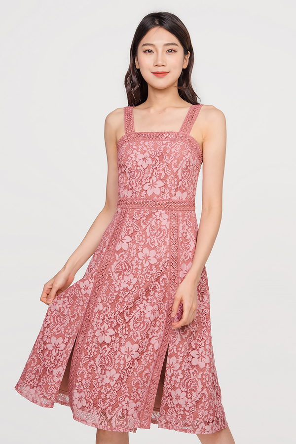 Sanguine Lace Slit Dress