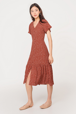 Fiesta Flutter Sleeve Midi Dress