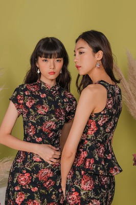 Fayth • Chinois Jacquard Peplum Top