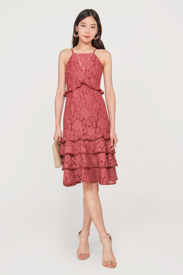 Willow Tiered Lace Midi Dress