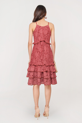 Willow Tiered Lace Midi Dress
