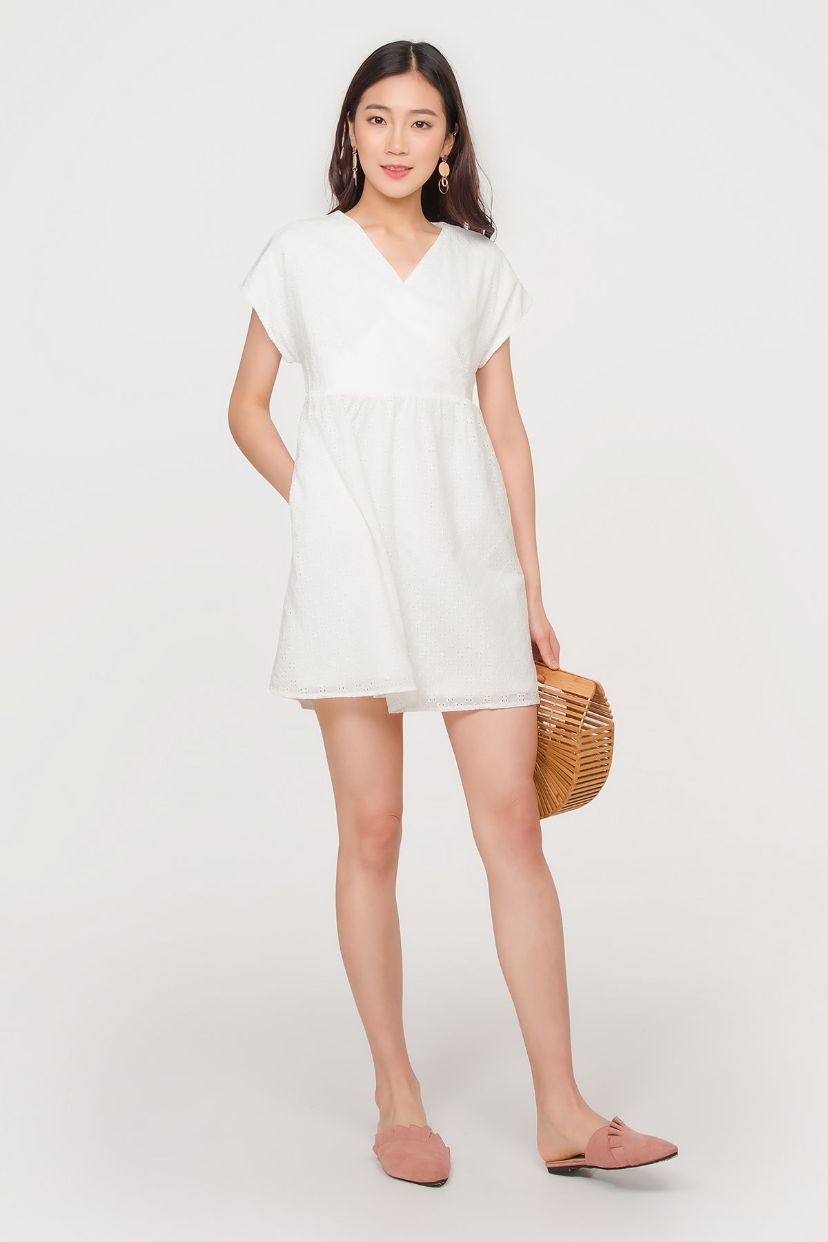 eyelet babydoll dress