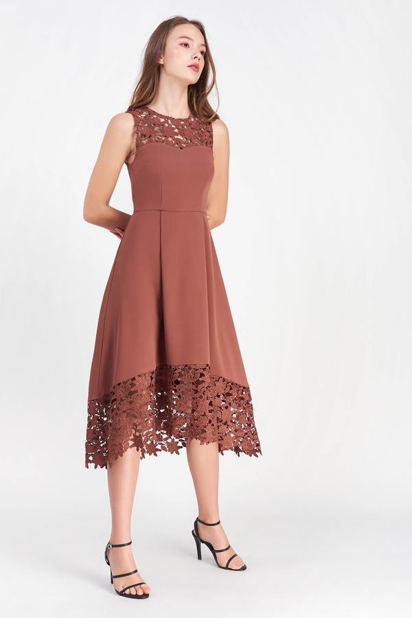 Carolle Crochet Midi Dress