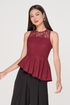 Brit Lace Asymmetrical Peplum Top